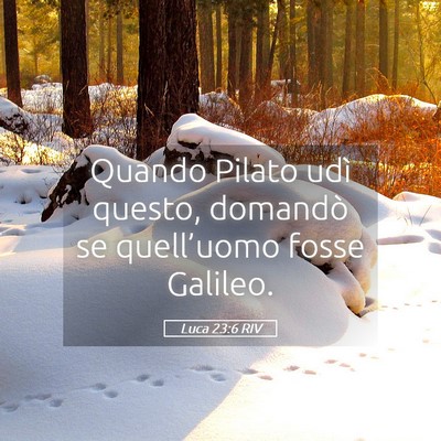 Picture 05 - Luca 23:6 RIV - Quando Pilato udì questo, domandò se - Bible Verse Picture