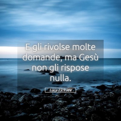Picture 05 - Luca 23:9 RIV - E gli rivolse molte domande, ma Gesù non gli - Bible Verse Picture