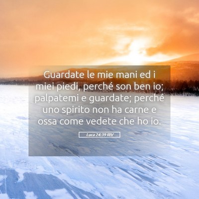 Picture 05 - Luca 24:39 RIV - Guardate le mie mani ed i miei piedi, perché son - Bible Verse Picture