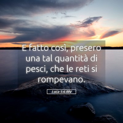 Picture 05 - Luca 5:6 RIV - E fatto così, presero una tal quantità di - Bible Verse Picture