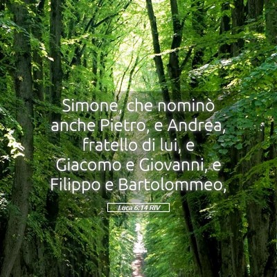 Picture 05 - Luca 6:14 RIV - Simone, che nominò anche Pietro, e Andrea, - Bible Verse Picture