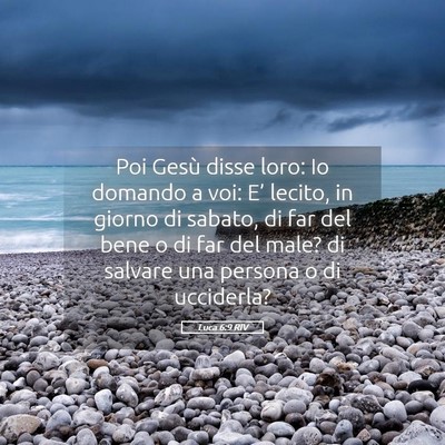 Picture 05 - Luca 6:9 RIV - Poi Gesù disse loro: Io domando a voi: E’ - Bible Verse Picture