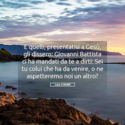 Picture 05 - Luca 7:20 RIV - E quelli, presentatisi a Gesù, gli dissero: - Bible Verse Picture