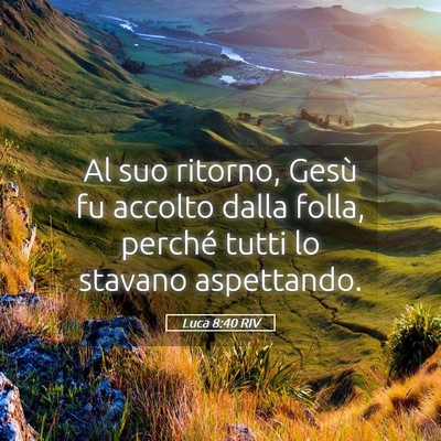Picture 05 - Luca 8:40 RIV - Al suo ritorno, Gesù fu accolto dalla folla, - Bible Verse Picture