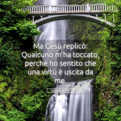 Picture 05 - Luca 8:46 RIV - Ma Gesù replicò: Qualcuno m’ha toccato, - Bible Verse Picture