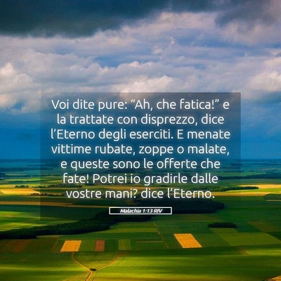 Picture 05 - Malachia 1:13 RIV - Voi dite pure: “Ah, che fatica!” e la - Bible Verse Picture