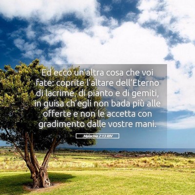 Picture 05 - Malachia 2:13 RIV - Ed ecco un’altra cosa che voi fate: coprite - Bible Verse Picture