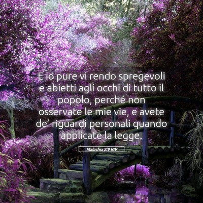 Picture 05 - Malachia 2:9 RIV - E io pure vi rendo spregevoli e abietti agli - Bible Verse Picture