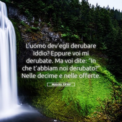 Picture 05 - Malachia 3:8 RIV - L’uomo dev’egli derubare Iddio? Eppure voi mi - Bible Verse Picture