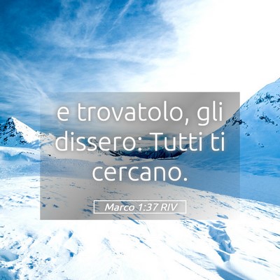 Picture 05 - Marco 1:37 RIV - e trovatolo, gli dissero: Tutti ti - Bible Verse Picture