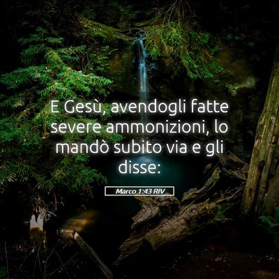 Picture 05 - Marco 1:43 RIV - E Gesù, avendogli fatte severe ammonizioni, lo - Bible Verse Picture