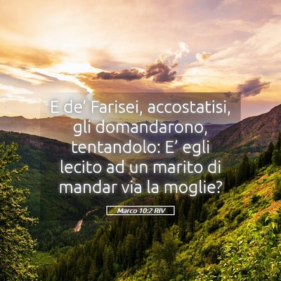 Picture 05 - Marco 10:2 RIV - E de’ Farisei, accostatisi, gli domandarono, - Bible Verse Picture