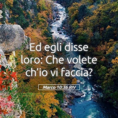 Picture 05 - Marco 10:36 RIV - Ed egli disse loro: Che volete ch’io vi - Bible Verse Picture