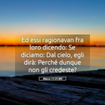 Picture 05 - Marco 11:31 RIV - Ed essi ragionavan fra loro dicendo: Se diciamo: - Bible Verse Picture
