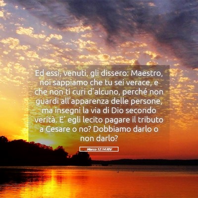 Picture 05 - Marco 12:14 RIV - Ed essi, venuti, gli dissero: Maestro, noi - Bible Verse Picture