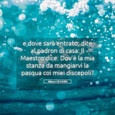 Picture 05 - Marco 14:14 RIV - e dove sarà entrato, dite al padron di casa: Il - Bible Verse Picture