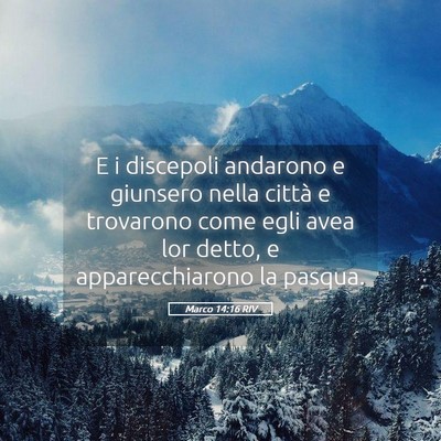 Picture 05 - Marco 14:16 RIV - E i discepoli andarono e giunsero nella città e - Bible Verse Picture