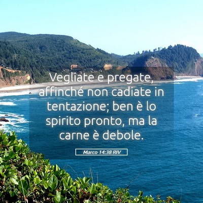 Picture 05 - Marco 14:38 RIV - Vegliate e pregate, affinché non cadiate in - Bible Verse Picture