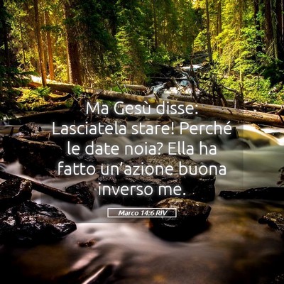Picture 05 - Marco 14:6 RIV - Ma Gesù disse: Lasciatela stare! Perché le date - Bible Verse Picture