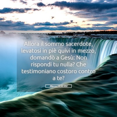 Picture 05 - Marco 14:60 RIV - Allora il sommo sacerdote, levatosi in piè quivi - Bible Verse Picture