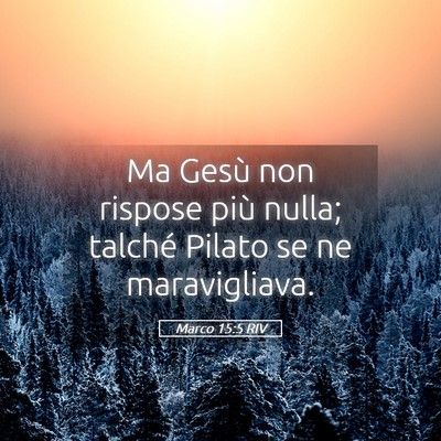 Picture 05 - Marco 15:5 RIV - Ma Gesù non rispose più nulla; talché Pilato - Bible Verse Picture