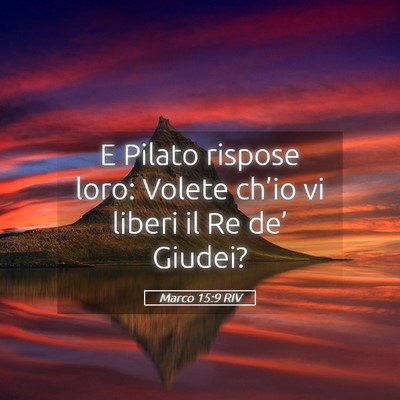 Picture 05 - Marco 15:9 RIV - E Pilato rispose loro: Volete ch’io vi liberi - Bible Verse Picture
