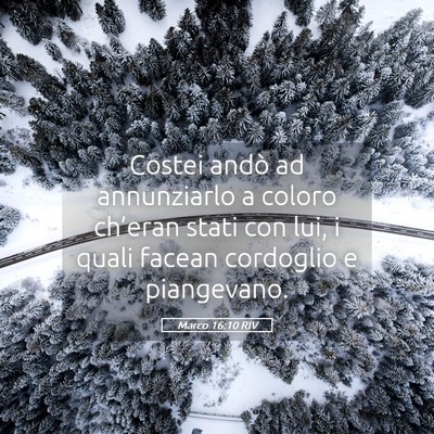 Picture 05 - Marco 16:10 RIV - Costei andò ad annunziarlo a coloro ch’eran - Bible Verse Picture