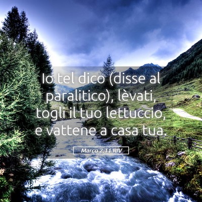 Picture 05 - Marco 2:11 RIV - Io tel dico (disse al paralitico), lèvati, togli - Bible Verse Picture