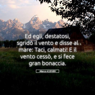 Picture 05 - Marco 4:39 RIV - Ed egli, destatosi, sgridò il vento e disse al - Bible Verse Picture