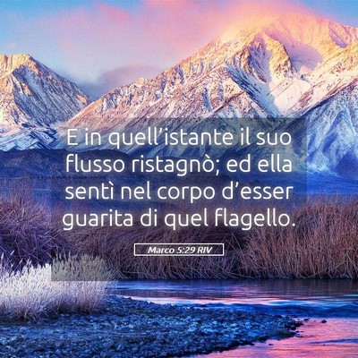 Picture 05 - Marco 5:29 RIV - E in quell’istante il suo flusso ristagnò; ed - Bible Verse Picture