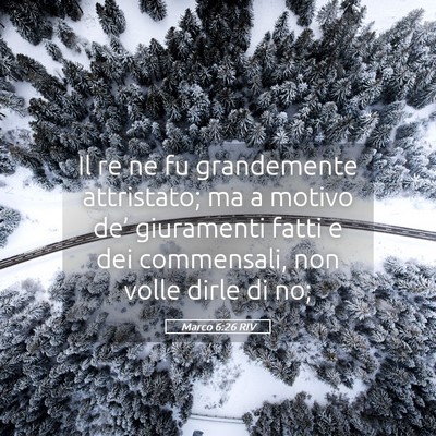 Picture 05 - Marco 6:26 RIV - Il re ne fu grandemente attristato; ma a motivo - Bible Verse Picture