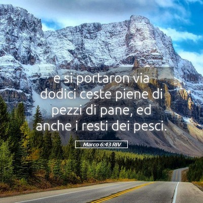 Picture 05 - Marco 6:43 RIV - e si portaron via dodici ceste piene di pezzi di - Bible Verse Picture
