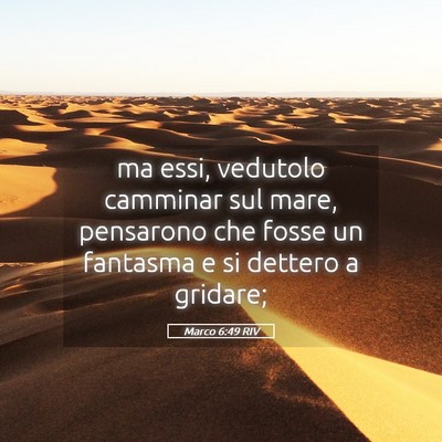 Picture 05 - Marco 6:49 RIV - ma essi, vedutolo camminar sul mare, pensarono - Bible Verse Picture