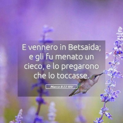 Picture 05 - Marco 8:22 RIV - E vennero in Betsaida; e gli fu menato un cieco, - Bible Verse Picture
