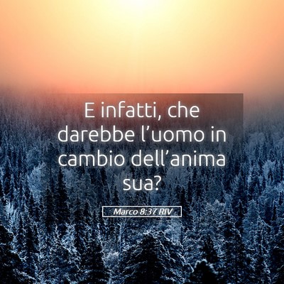 Picture 05 - Marco 8:37 RIV - E infatti, che darebbe l’uomo in cambio - Bible Verse Picture