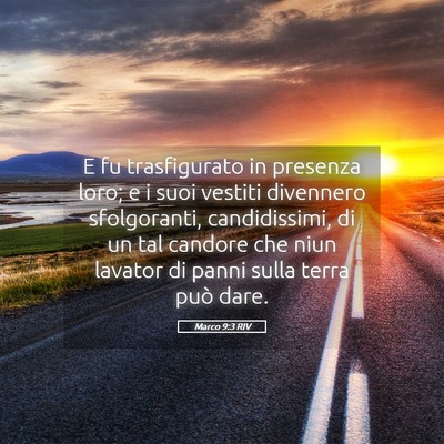 Picture 05 - Marco 9:3 RIV - E fu trasfigurato in presenza loro; e i suoi - Bible Verse Picture