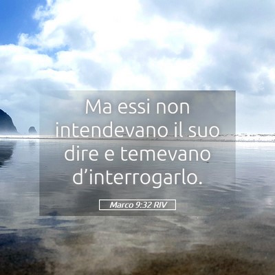 Picture 05 - Marco 9:32 RIV - Ma essi non intendevano il suo dire e temevano - Bible Verse Picture