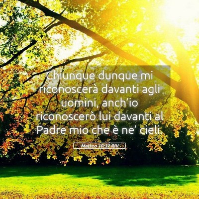 Picture 05 - Matteo 10:32 RIV - Chiunque dunque mi riconoscerà davanti agli - Bible Verse Picture