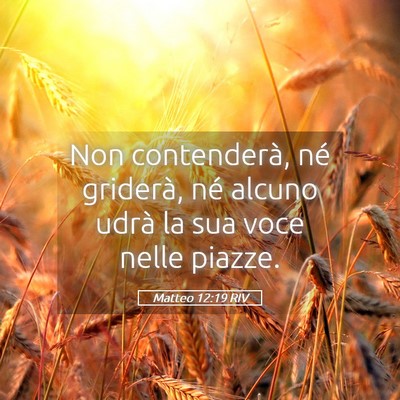 Picture 05 - Matteo 12:19 RIV - Non contenderà, né griderà, né alcuno udrà - Bible Verse Picture