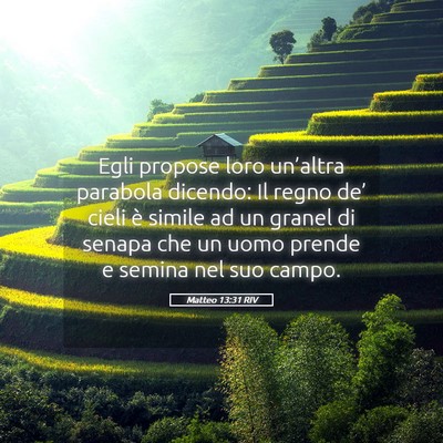 Picture 05 - Matteo 13:31 RIV - Egli propose loro un’altra parabola dicendo: Il - Bible Verse Picture