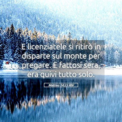 Picture 05 - Matteo 14:23 RIV - E licenziatele si ritirò in disparte sul monte - Bible Verse Picture