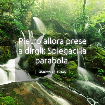 Picture 05 - Matteo 15:15 RIV - Pietro allora prese a dirgli: Spiegaci la - Bible Verse Picture