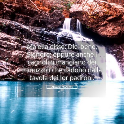 Picture 05 - Matteo 15:27 RIV - Ma ella disse: Dici bene, Signore; eppure anche i - Bible Verse Picture