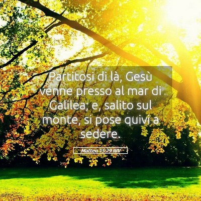 Picture 05 - Matteo 15:29 RIV - Partitosi di là, Gesù venne presso al mar di - Bible Verse Picture