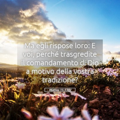 Picture 05 - Matteo 15:3 RIV - Ma egli rispose loro: E voi, perché trasgredite - Bible Verse Picture