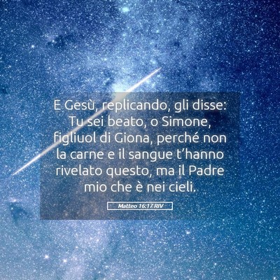Picture 05 - Matteo 16:17 RIV - E Gesù, replicando, gli disse: Tu sei beato, o - Bible Verse Picture
