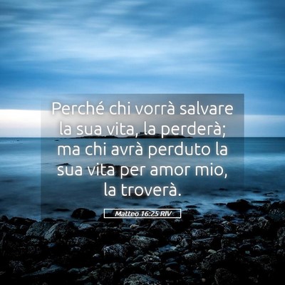 Picture 05 - Matteo 16:25 RIV - Perché chi vorrà salvare la sua vita, la - Bible Verse Picture
