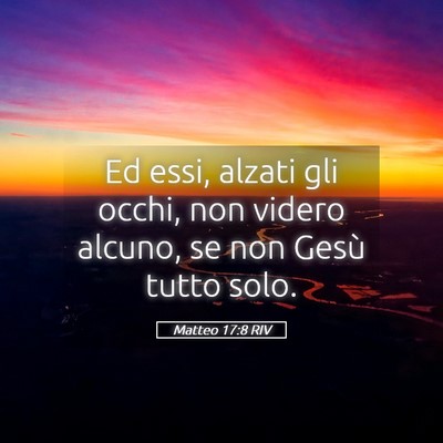 Picture 05 - Matteo 17:8 RIV - Ed essi, alzati gli occhi, non videro alcuno, se - Bible Verse Picture