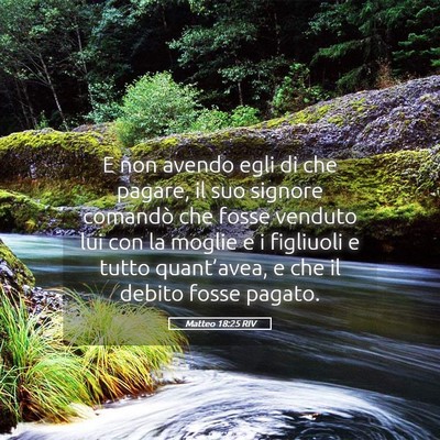 Picture 05 - Matteo 18:25 RIV - E non avendo egli di che pagare, il suo signore - Bible Verse Picture