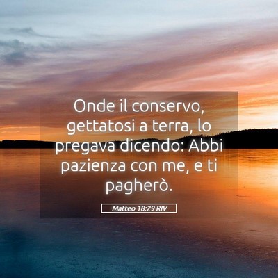 Picture 05 - Matteo 18:29 RIV - Onde il conservo, gettatosi a terra, lo pregava - Bible Verse Picture